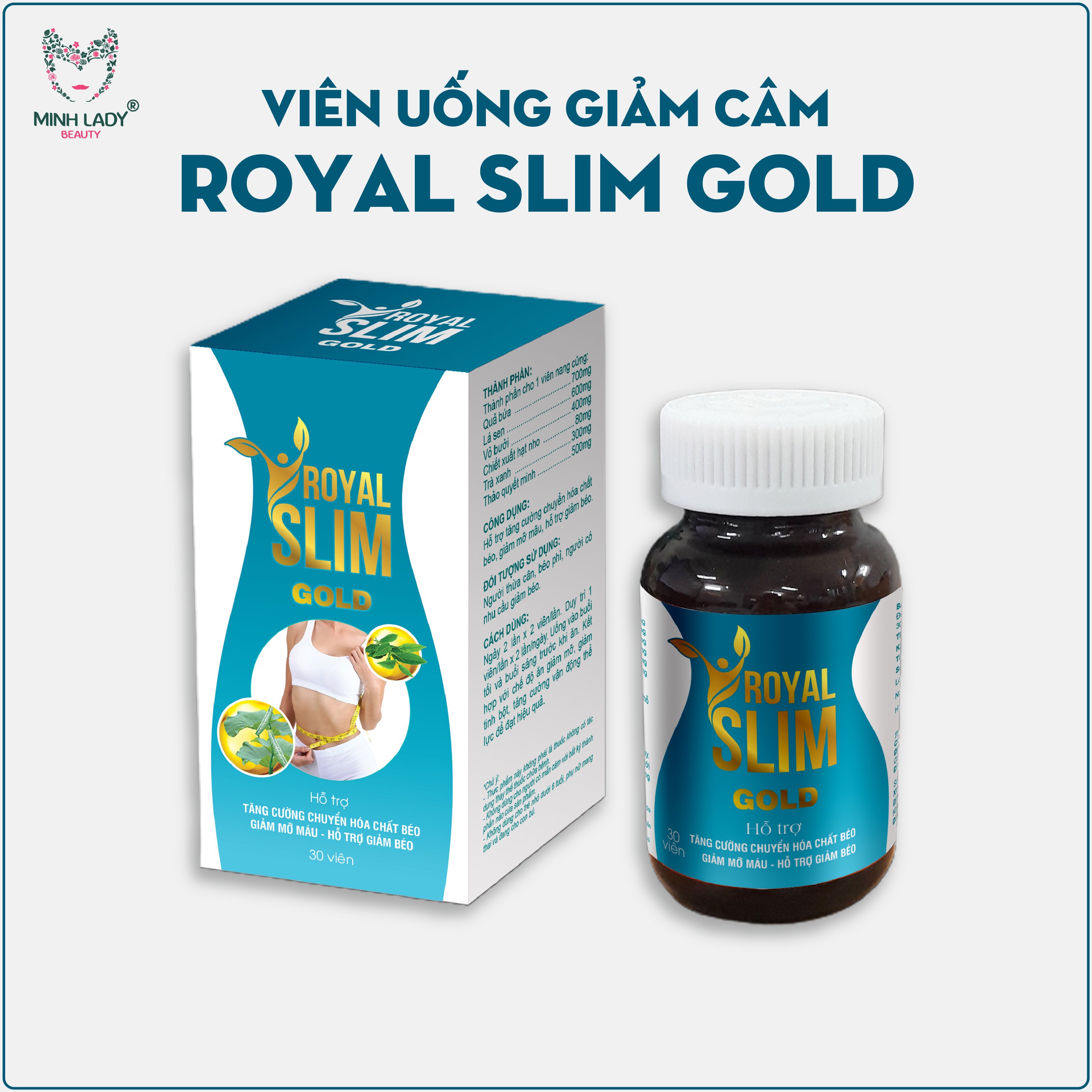 Mua 3 giá sỉ Viên uống giảm cân detox ROYAL SLIM GOLD giảm 3-5 kg sau 1 thumbnail