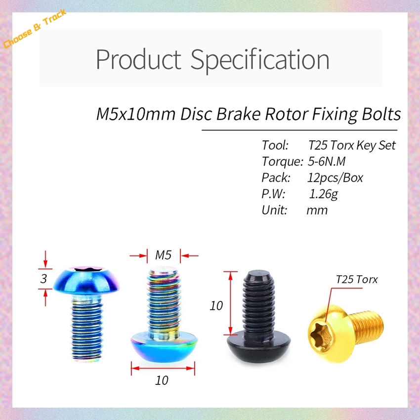 【support】 Mountain Road Bike TC4 Titanium Disc Brake Rotor Fixing Bolts Screws.