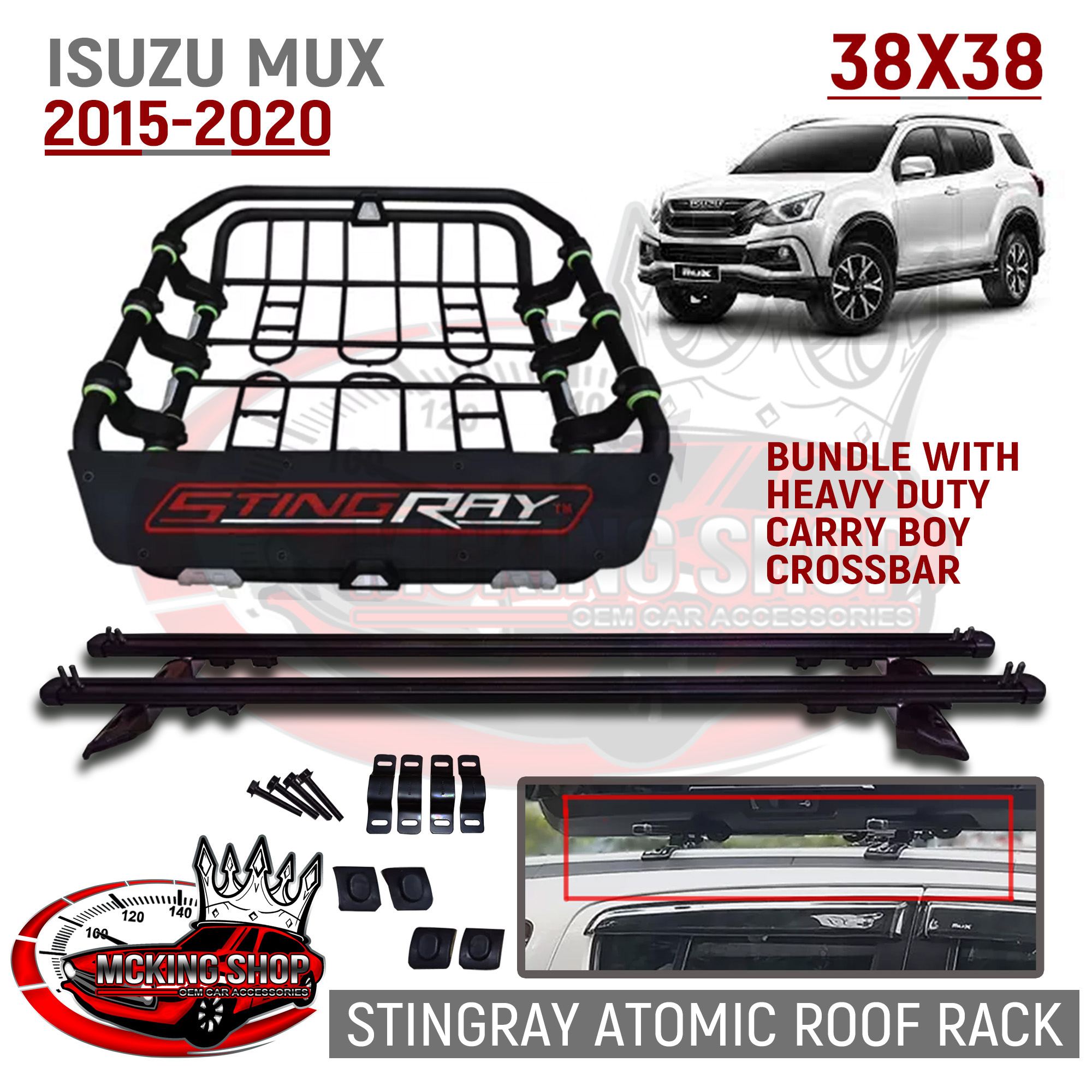 Isuzu Mux/ Mux 20152020 STINGRAY Atomic Design 38x38 Steel Roof Rack