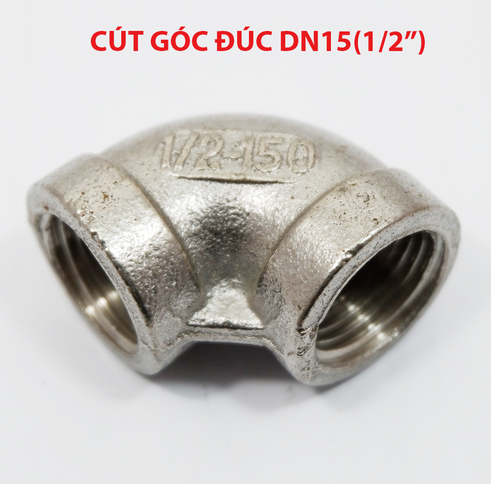 Cút Nối Ren Inox Đúc 1/2' (dn15), Cút Góc 90