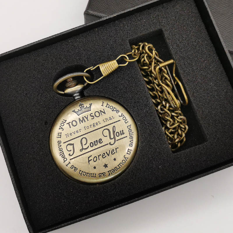 Innovative design】Best Gift Quartz Pocket Watch Chain To My Son