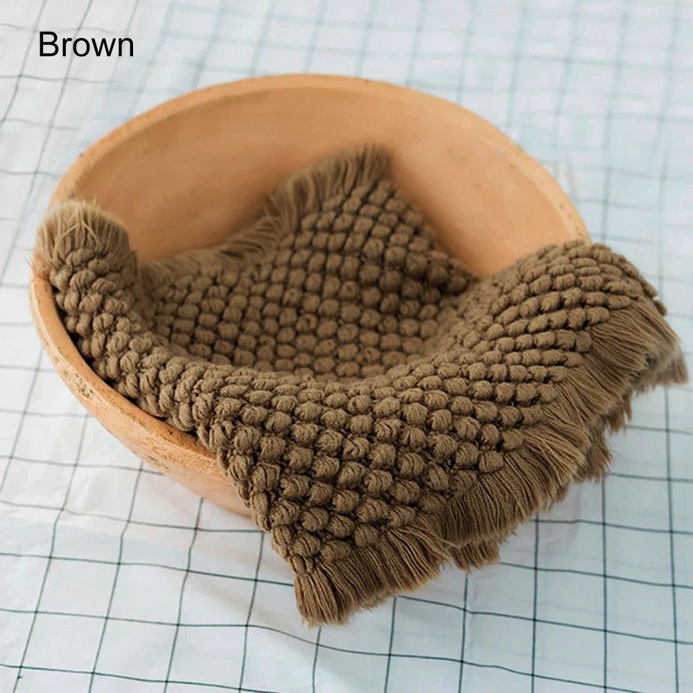 BENNETTGC Kéo dài Khăn quấn trẻ sơ sinh Crochet Knit cho ảnh em bé Đạo cụ chụp ảnh Chăn chụp ảnh cho trẻ sơ sinh Tiểu sử
