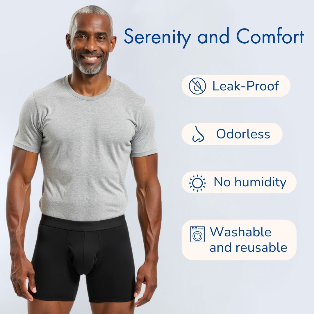 【New-store】 Men Ultra-Absorbent Incontinence Flat Underwear Leak Proof Breathable Comfortable Men's Underwear Pants Boxer Berif.