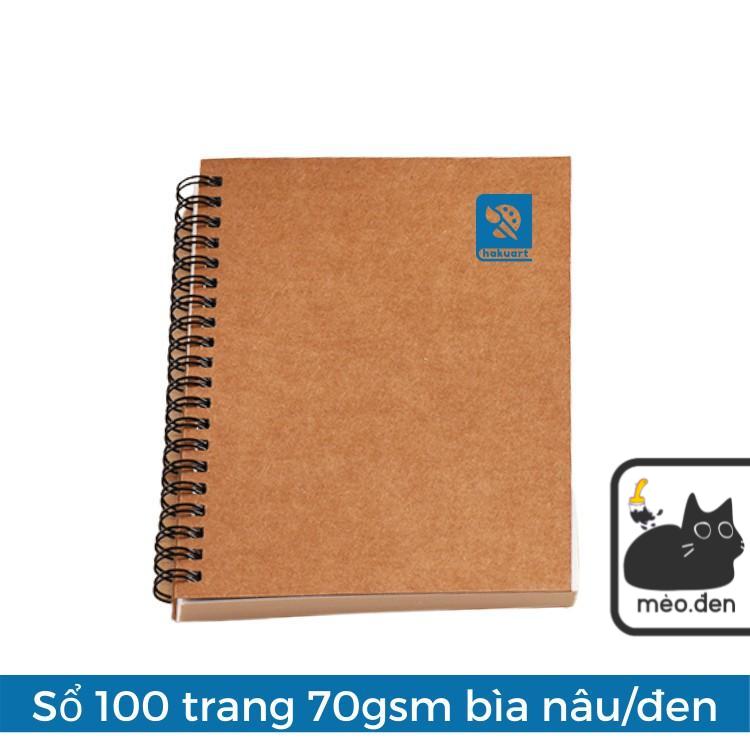 Sổ vẽ chì 100 trang - Sketchbook - Giấy kem trơn 70gsm mỏng - Họa Cụ Hakuart