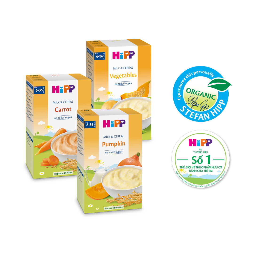 Bột ăn dặm dinh dưỡng Sữa, Ngũ cốc & Rau củ HiPP Organic 250g