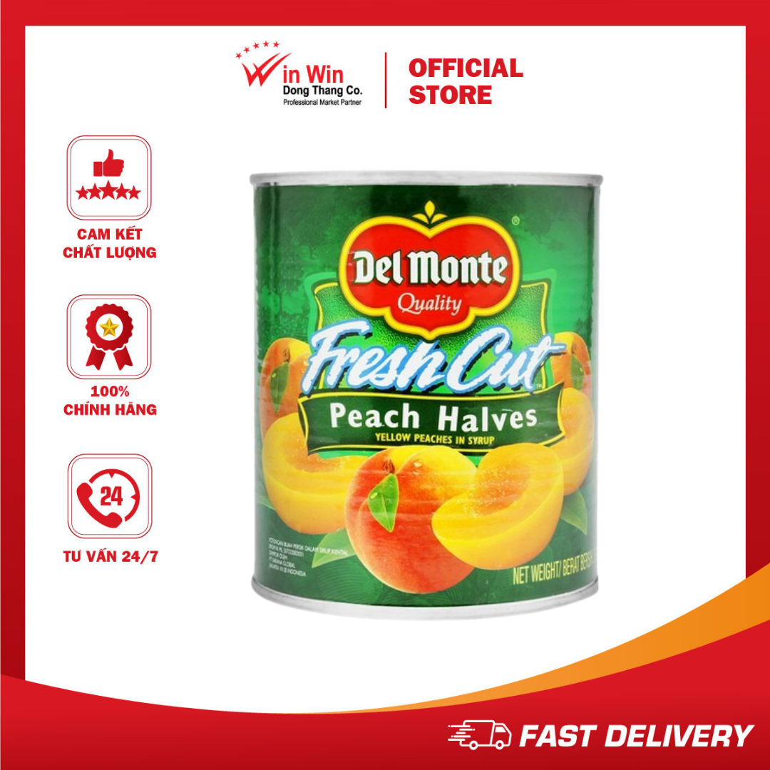 Đào Ngâm Đường Del Monte 825g (Thương Hiệu Mỹ - SX Nam Phi) - Date 15/07/2024