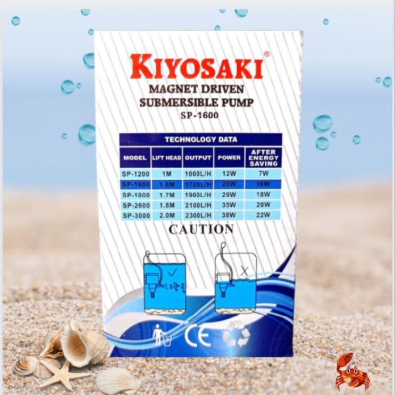 Pompa Aquarium kolam KIYOSAKI SP 1600 Submersible Pump