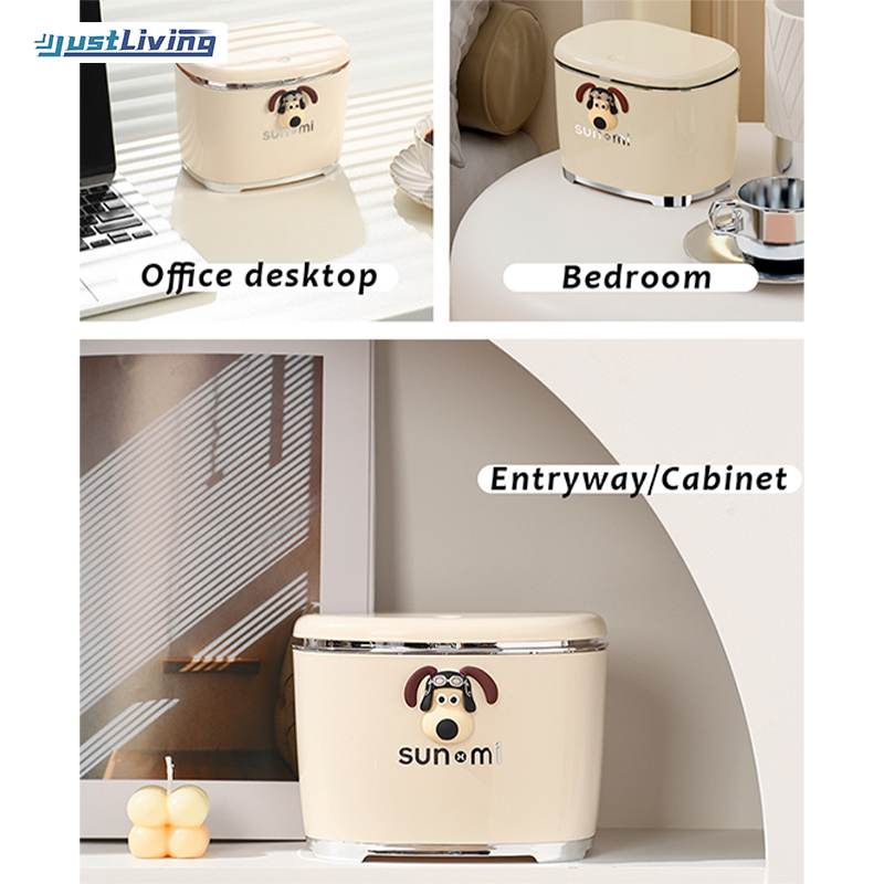 Justliving 1 cái thùng Thùng rác để bàn mini Thùng rác nhỏ bảng văn phòng ubbish bin nhỏ với vỏ bọc nắp ép Thùng Lưu Trữ Mini rác nhựa vệ sinh máy tính để bàn văn phòng phẩm