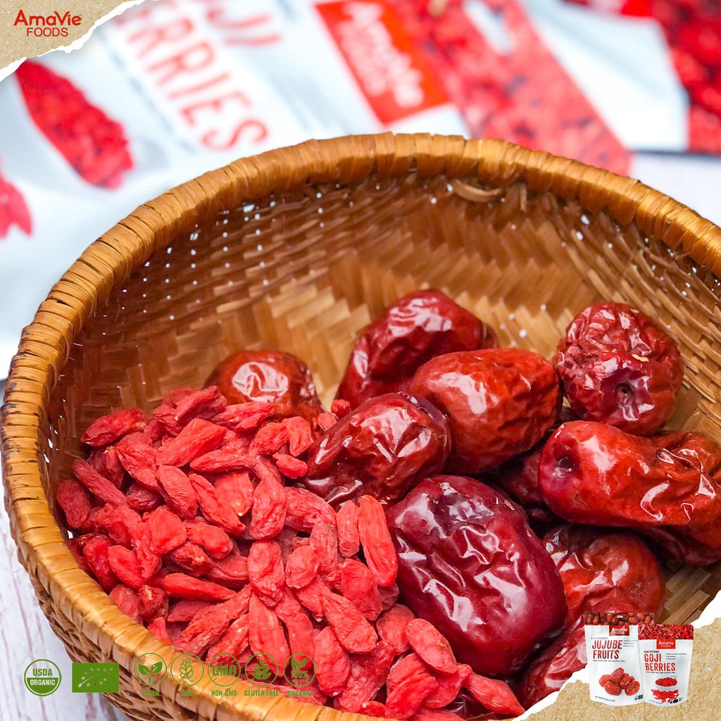 Combo Táo Đỏ + Kỷ Tử Hữu Cơ C'Lavie (Mẫu cũ: AmaVie Foods) - GiftLife