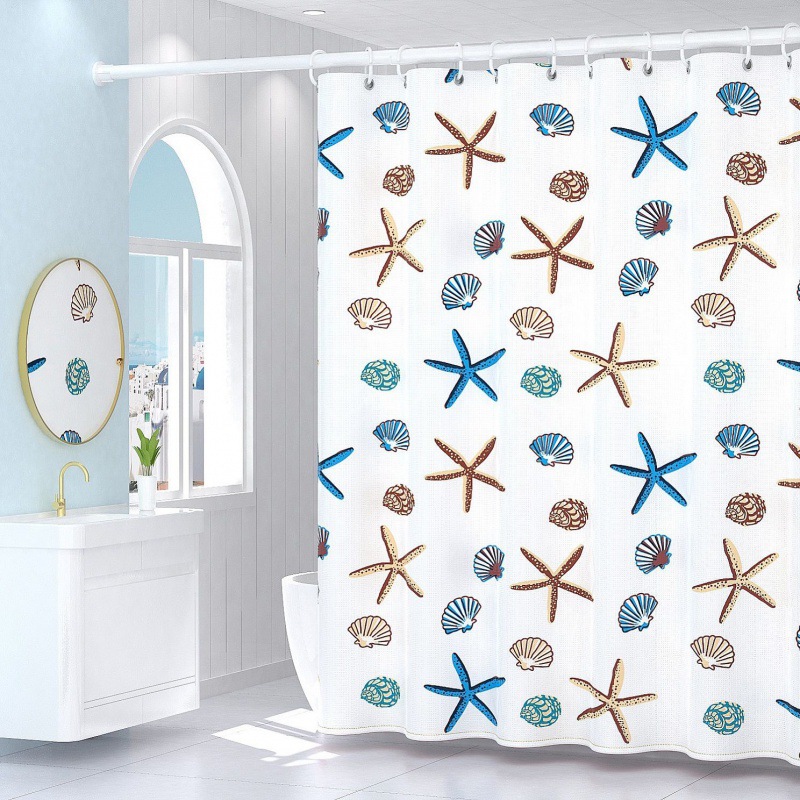 AntDesign Fabric Shower Curtain Bath Curtains with Cube Pattern 
