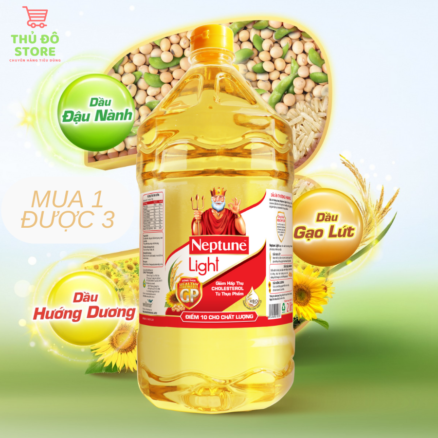 Dầu Ăn Neptune Light - Chai 2L