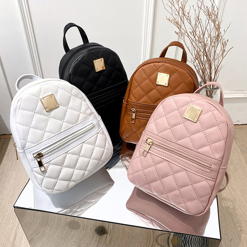 Backpack Women Leisure PU Small Girls Rucksacks Leisure Zipper Shoulder ...