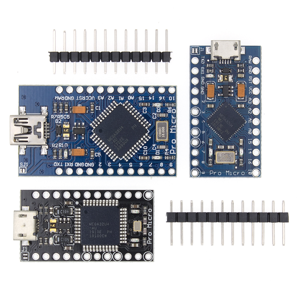 【Unique features】Pro Micro With the bootloader Black/Blue ATmega32U4 5V ...