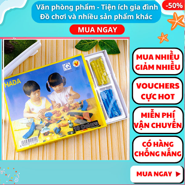 Đất sét đất nặn HADA phổ thông 10 màu cực đẹp giá rẻ ✔đất sét tạo hình ✔đất nặn tạo hình ✔ đất sét đất nặn phổ thông ✔Nguyễn Thùy Store