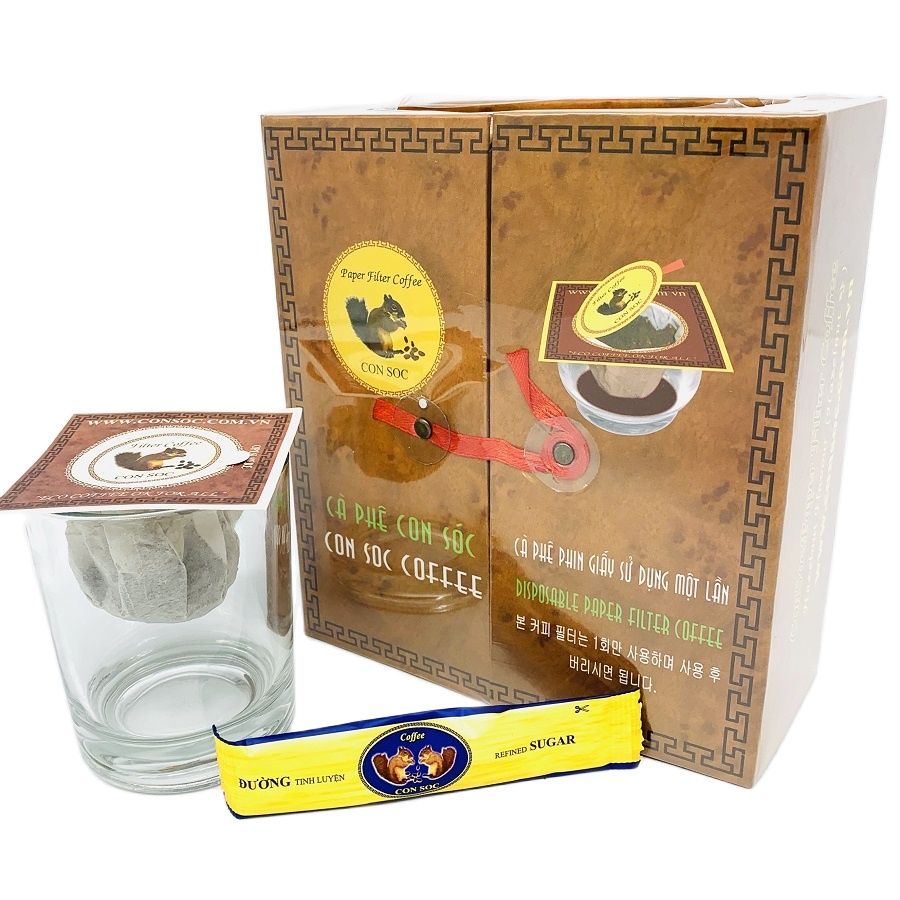 (01 HỘP) Cà phê Con Sóc phin lọc giấy ĐÔI NÂU( Hộp 20 gói)