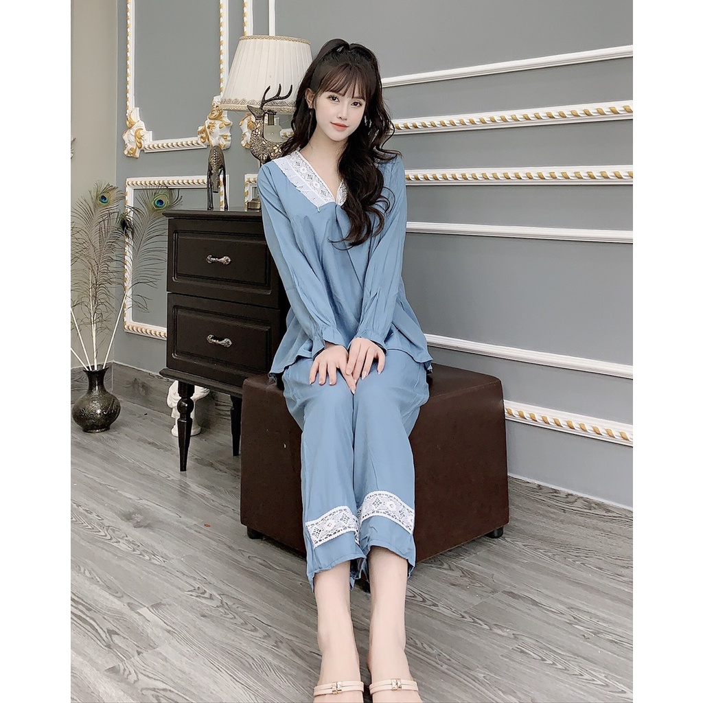 bộ bầu dài bầu cổ ren, khoá ti lụa sau sinh