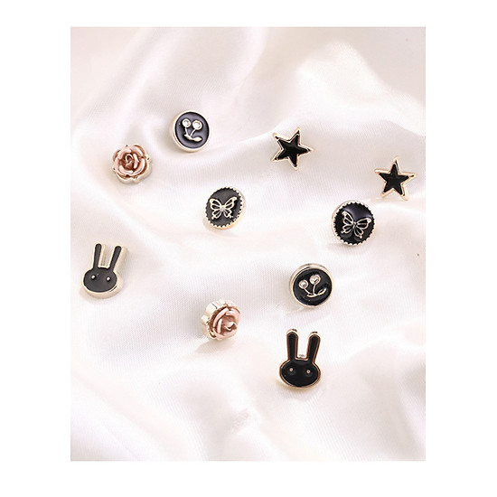 Set 10 Ghim Cài Áo Mini Siêu Dễ Thương