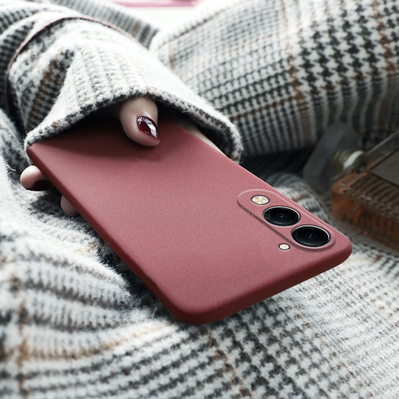 Biruiqu For VIVO Y04/Y19e/Y19 5G Shockproof Anti Slip Soft TPU Sandstone Matte Back Case Cover.