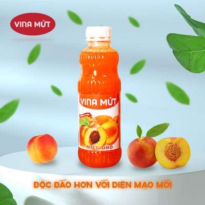 Sinh tố vina chai 1000g - đào