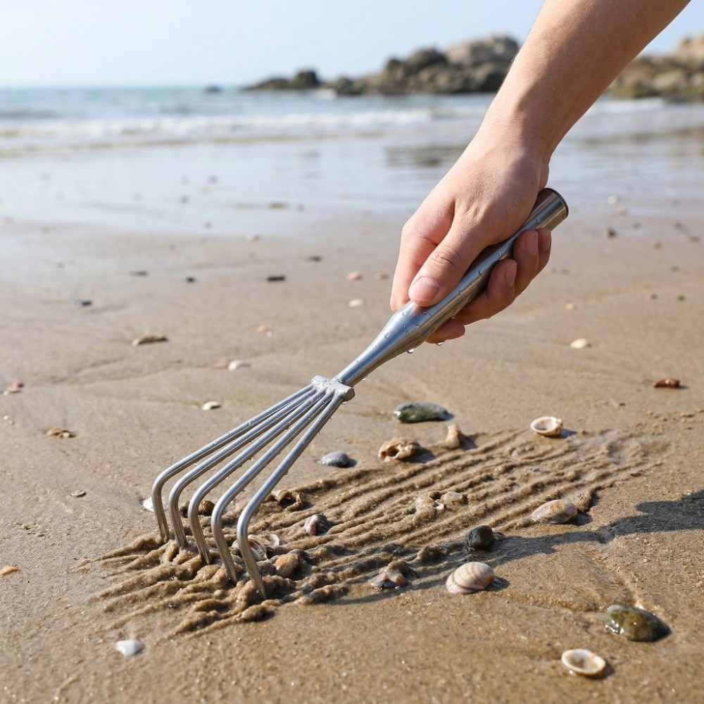 Soil Sweeper 3/5 Claws Garden Hand Rake Stainless Steel Manual Small ...