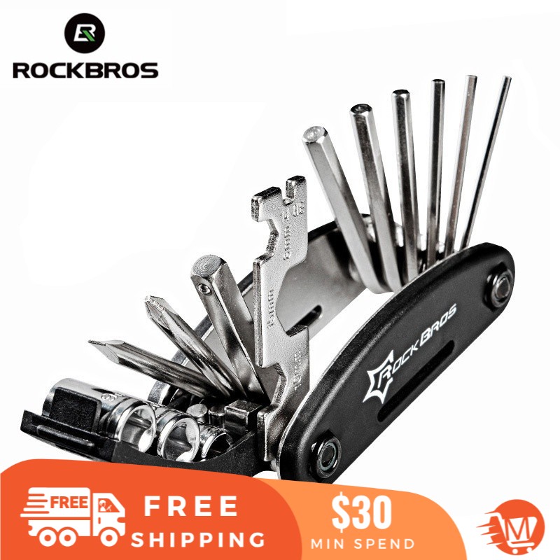 RockBros Bicycle Repair Tool Bike Pocket Multi Function Folding Tool 16 in 1 