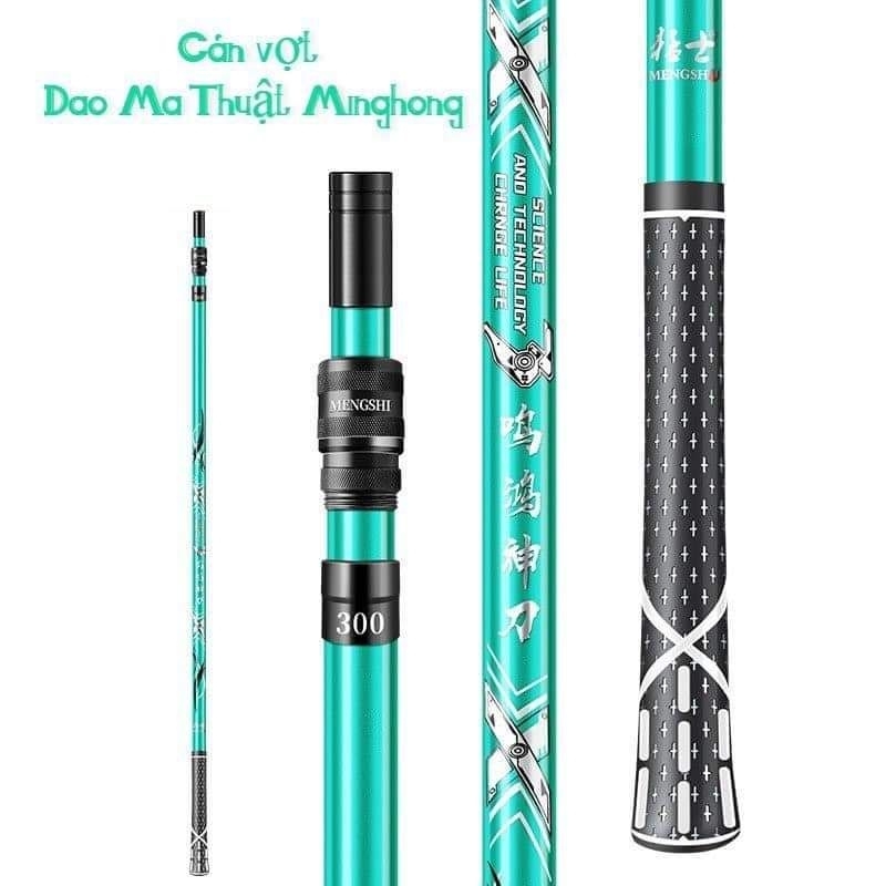Cán vợt câu đài, cán vợt câu cá cacbon cao cấp dao ma thuật minghong chịu tải tốt