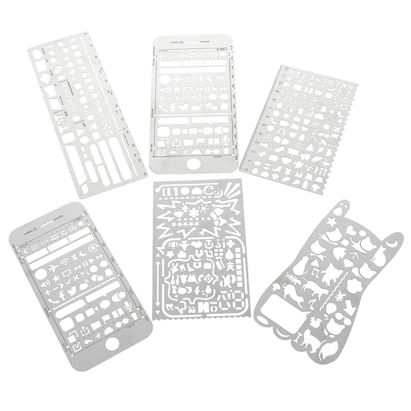 【TechGlobe】kawaii multifunctional bookmark ruler hollow ruler cat phone ...