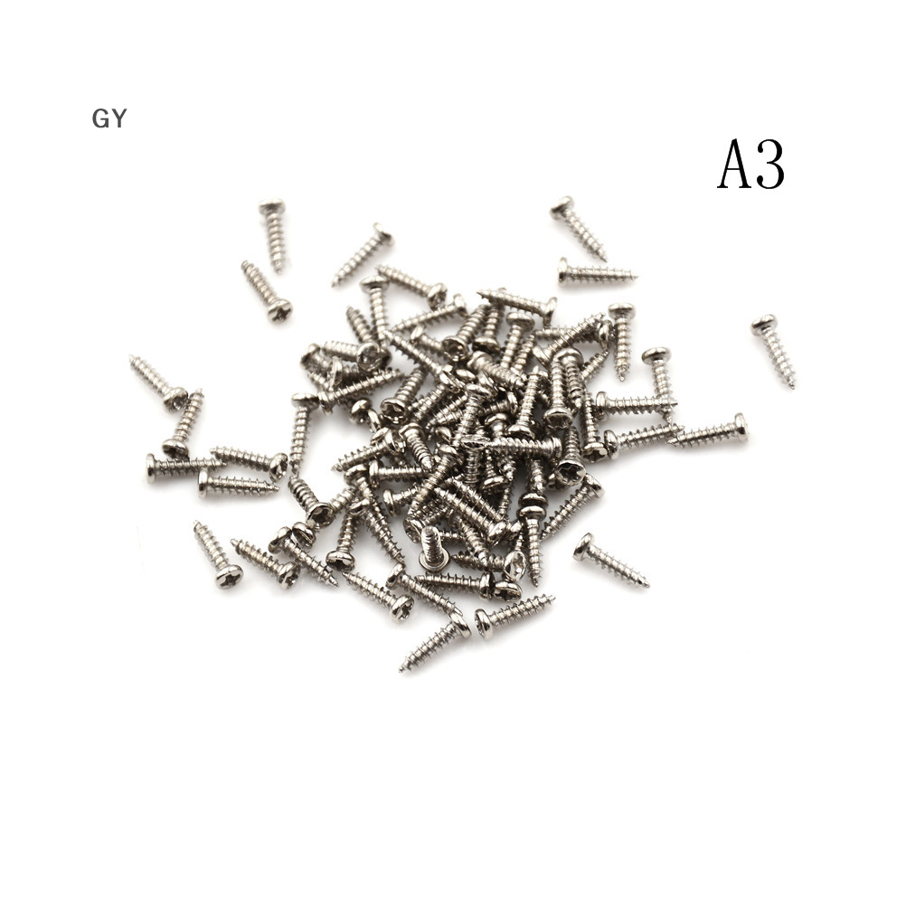 GY 100pcs M2 Screw Thread Diameter Round Head Cross Screws Self Tapping Screw