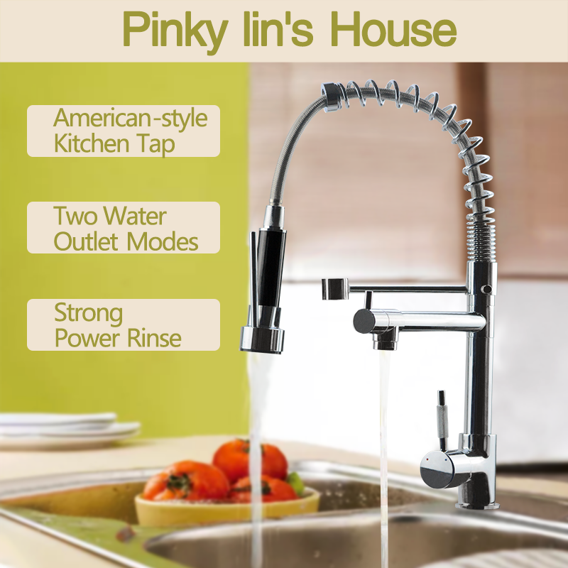 Sg Local Stock Lychee Light Luxurious Kitchen Faucet Sink Tap With Pull Down Nozzle Spray Double Outlet Solid Bronze Kitchen Sink Faucets With Water Supply Hose Lazada Singapore