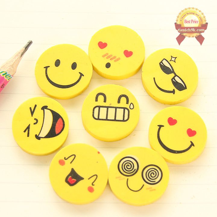 Combo 4 cục gôm tẩy hình mặt cười dễ thương