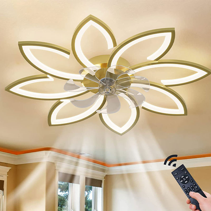 110V invisible American standard ceiling fan lamp variable frequency ceiling lamp for bedroom, dining room and living room