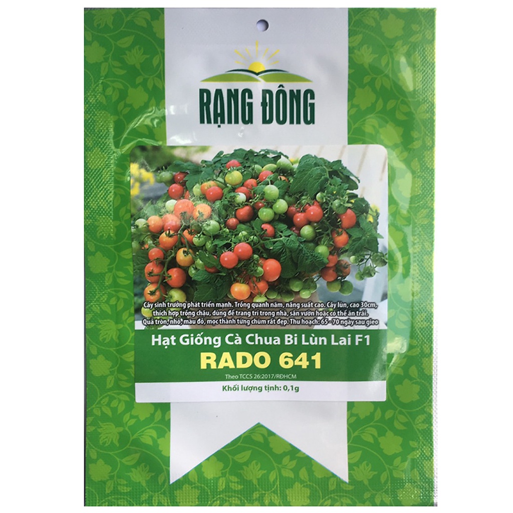 Hạt Giống Cà Chua Bi Lùn Đỏ Rado 641 0.1gr
