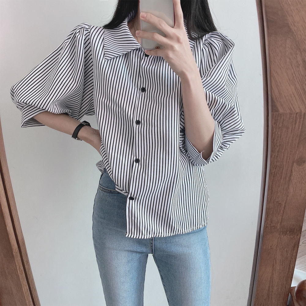 Korean Solid Shirt Women Casual Long Sleeve Blouse Tops