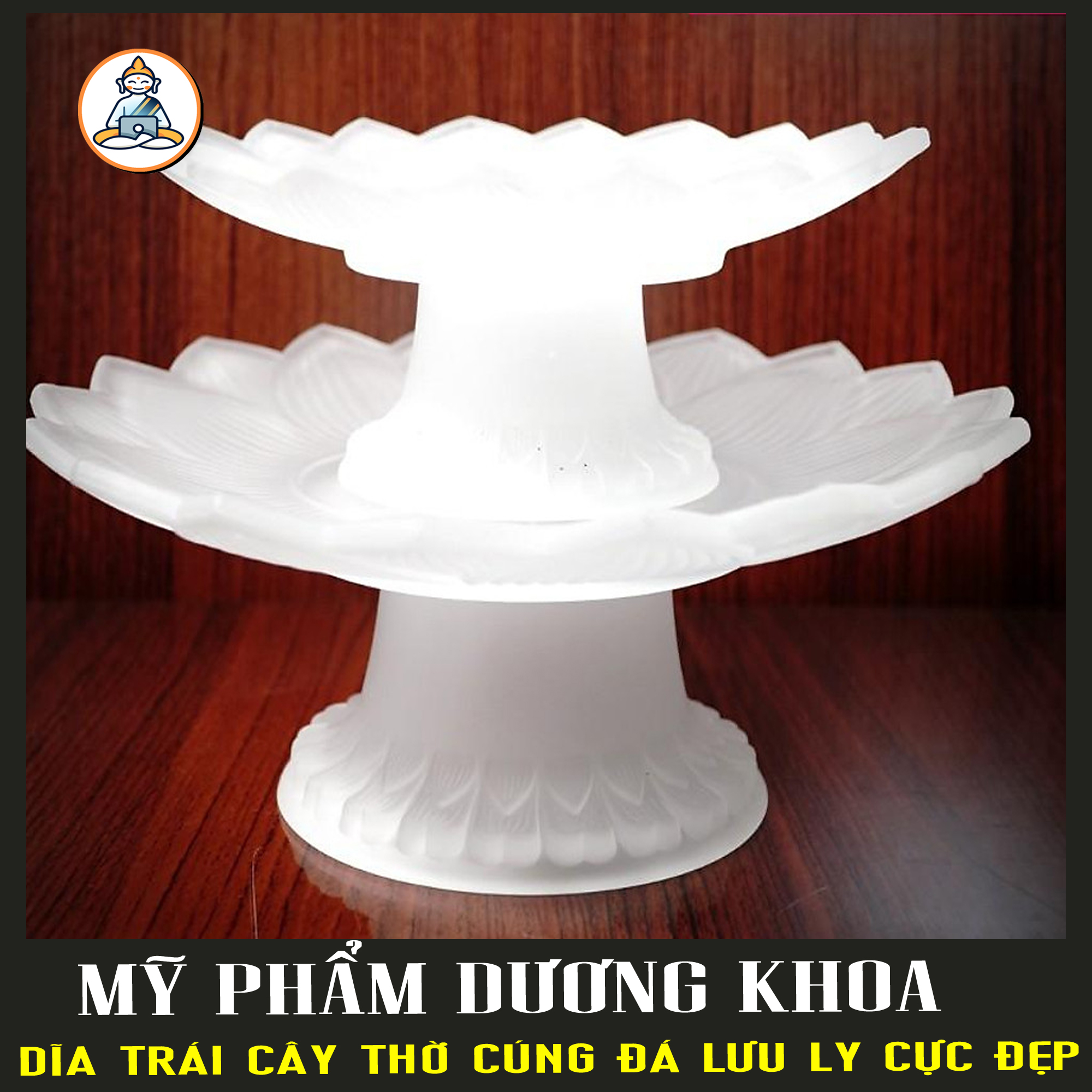 3 size - dĩa thờ đĩa trái cây thờ cúng lưu ly trắng cao cấp vip - đĩa trái cây thờ cúng lưu ly trắng - nhiều