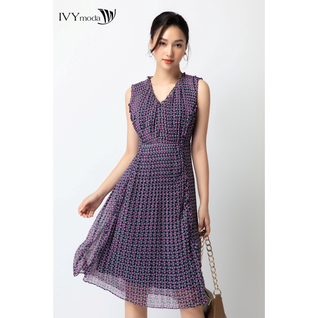 Đầm chiffon dáng xếp IVY moda MS 41M6742