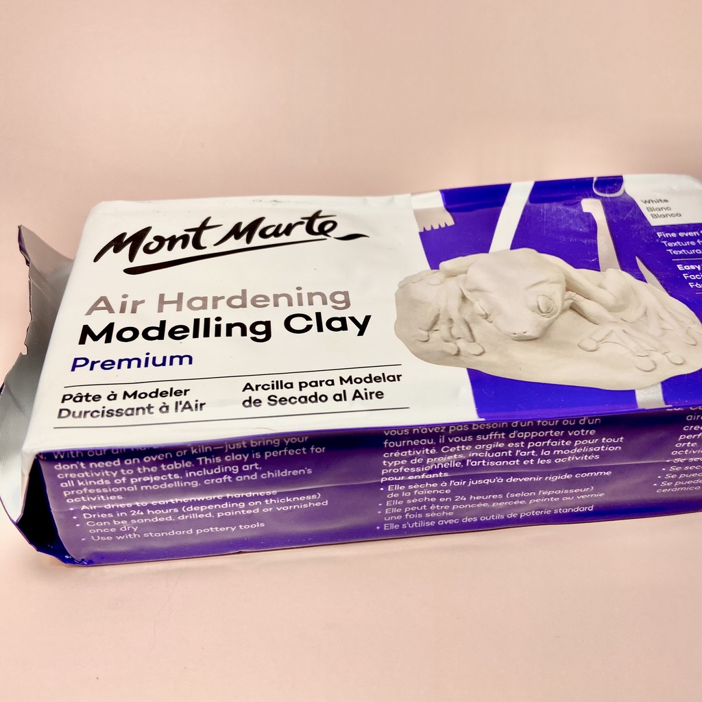 Đất sét tự khô màu trắng Mont Marte Lalunavn Premium Air Hardening Modelling 500g