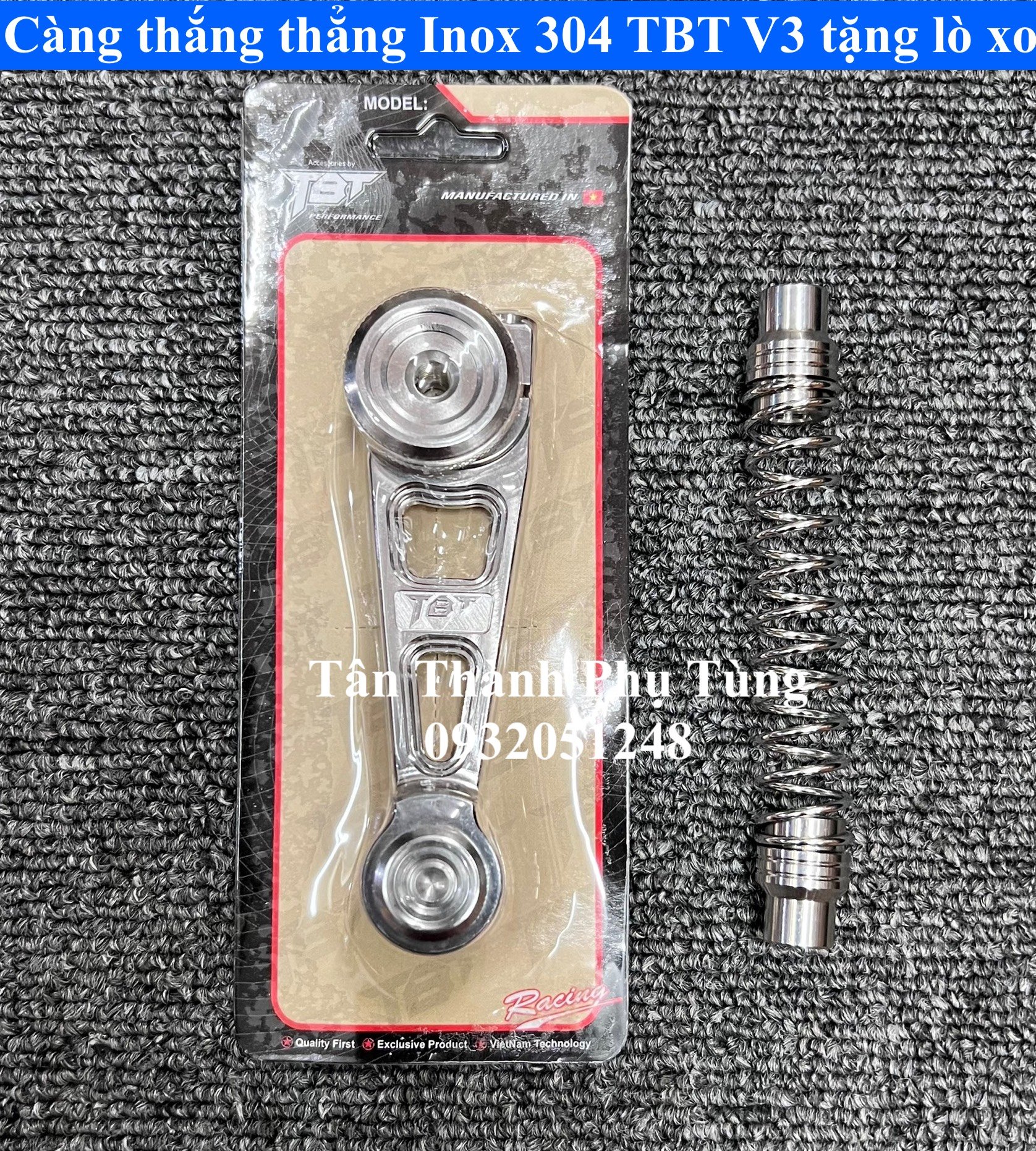 Càng thắng thẳng inox 304 tbt mẫu v3 tặng kèm lò xo inox