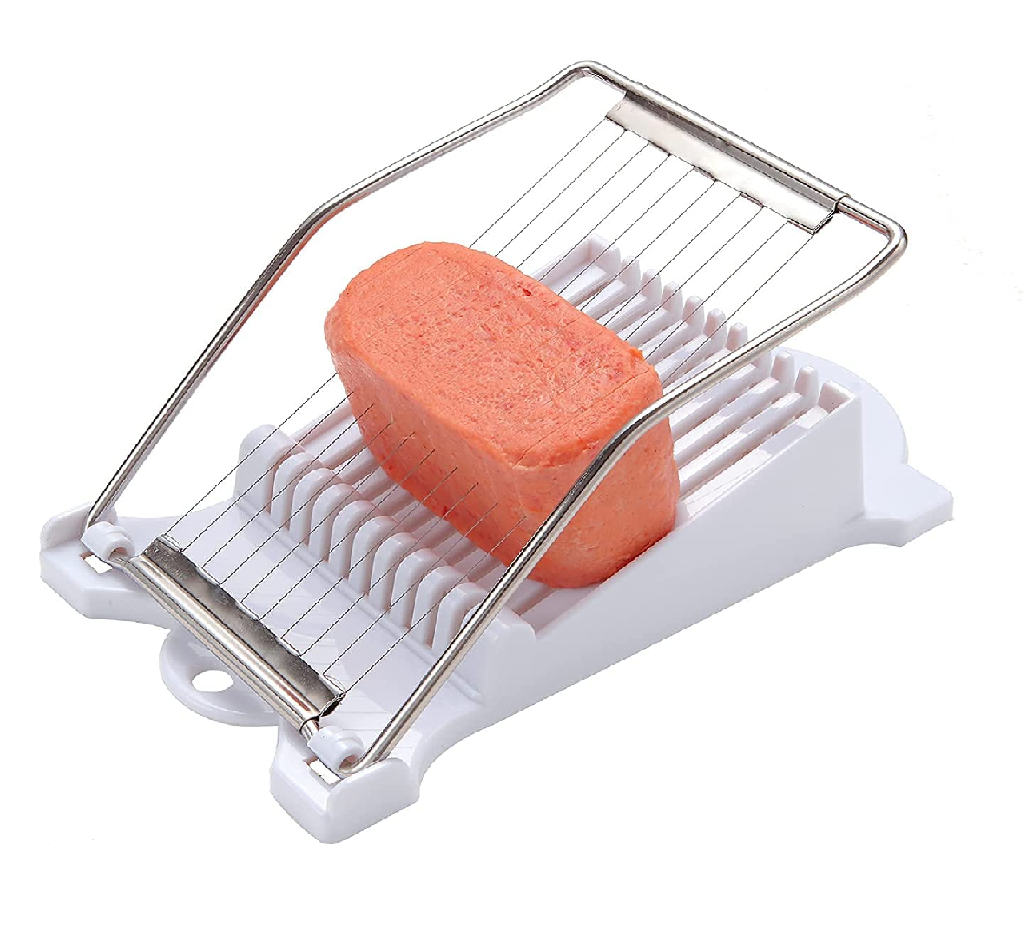 Slicer for Spam Lunchmeat Cheese Eggs Butter Banana-Useful Stainless Steel  Slicer for Kitchen-1 Piece in Color Box - Yahoo Shopping