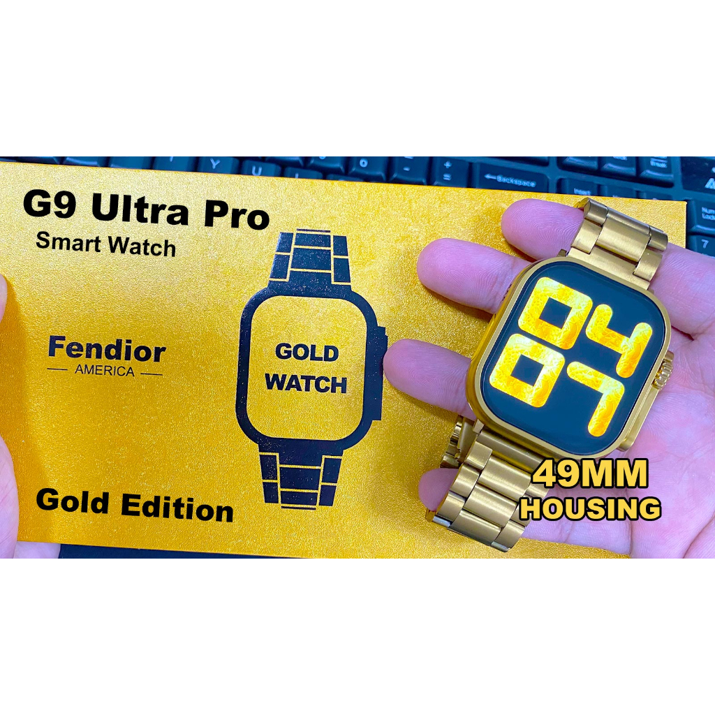 🔥ready Stock🔥 G9 Ultra Pro Gold Smart Watch 3 Bands Nfc Wireless