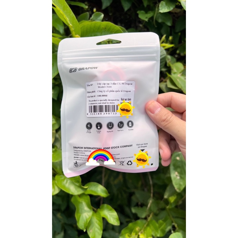 Dây Cáp Sạc 3 Đầu C-L-M Drapow CX04 ( iP - TYPE - Micro )