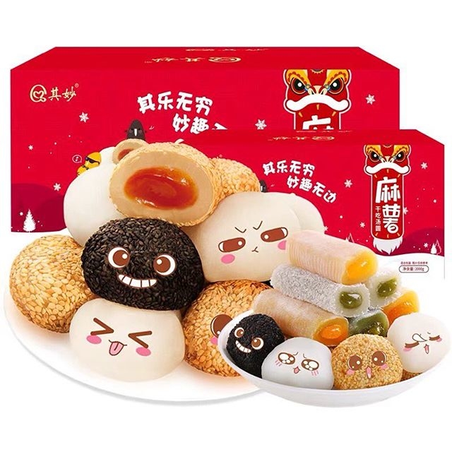 (THÙNG 2KG) Bánh Mochi Tròn mix 4 Vị Siêu Hot