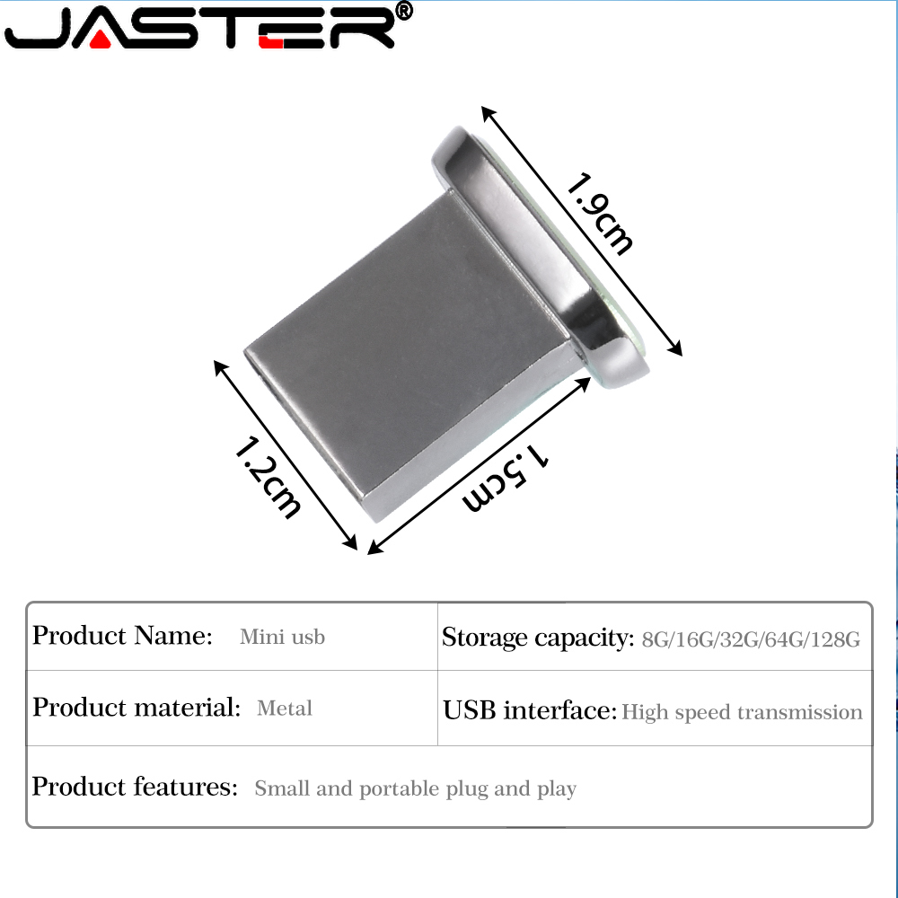 JASTER Mini Metal 2.0 Car and TV USB Flash Drive Pen Drives Pendrive Items Memory Stick 4GB 16GB 64GB Volume Sales. 