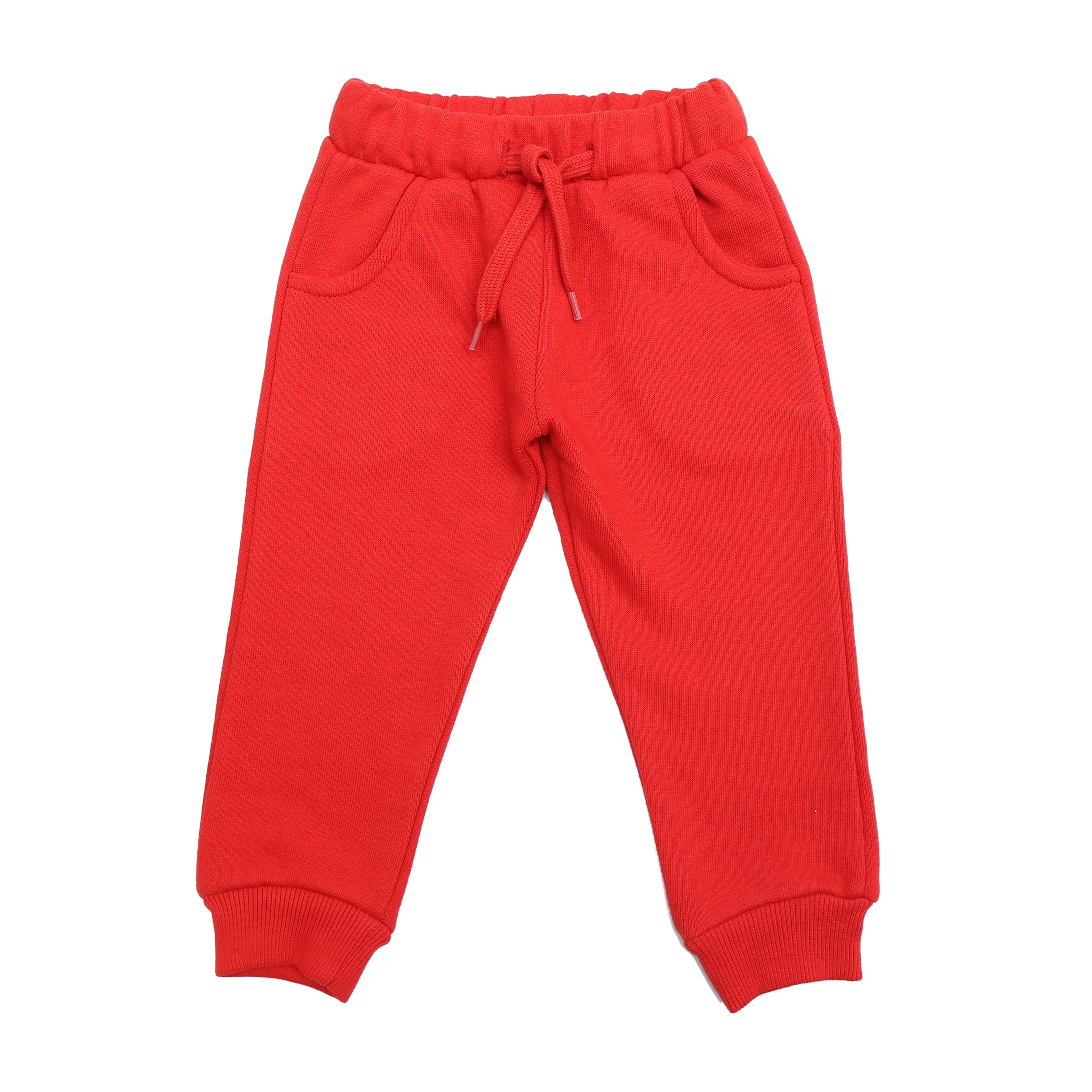The Nest Kids Unisex Red Fleece Joggers | Comfortable & Stylish Casual Sweatpants for Boys & Girls. 