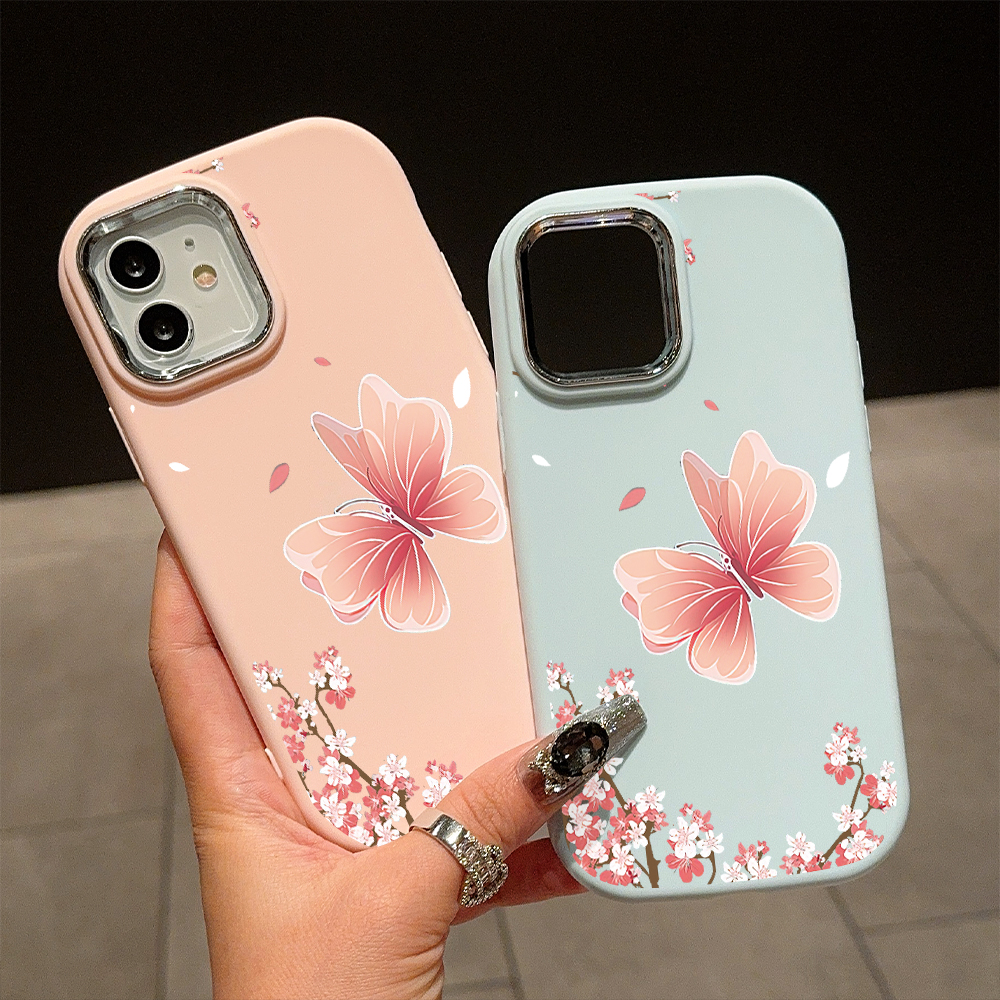 AMORVOR%20Case%20for%20Infinix%20Smart%208%20Hot%2040i%20Tecno%20Spark%2020%2020C%20Pop%208%20Spark%20Go%202024%20Cute%20Beautiful%20Pink%20Butterfly%20Back%20Cover%20Pattern%20Luxury%20Plating%20Metal%20Lens%20Soft%20Liquid%20Silicone%20Case%20-%20Image%204