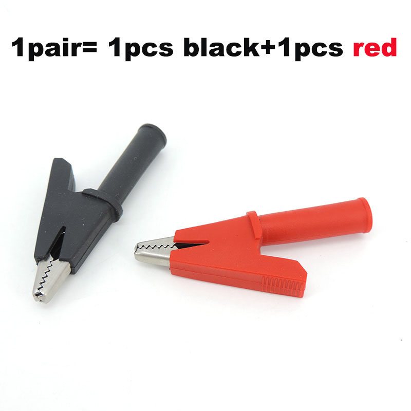QB13LA4 Red Black Crocodile Alligator Clips With 4mm Socket Banana Jack Test Clamp Wire Clip terminal 30A 2000V
