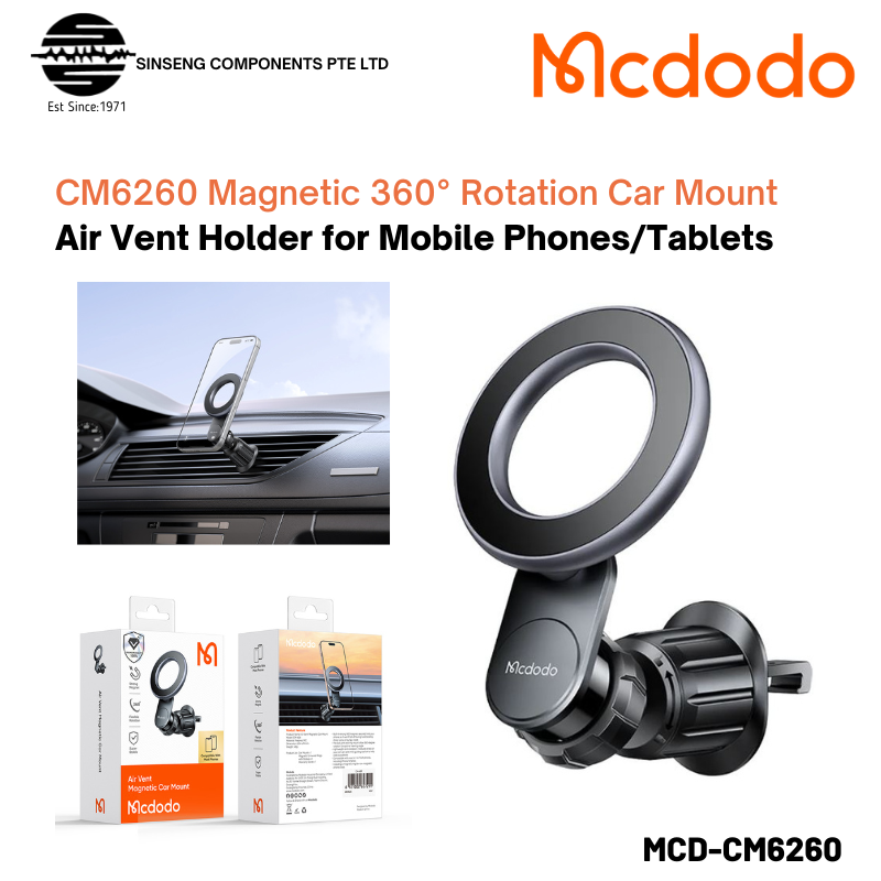 Mcdodo CM6260 360 Rotation Strong Magnet Air Vent Magnetic Car Mount Bracket for Mobile Phone/Tablet Holder Bracket | Lazada Singapore