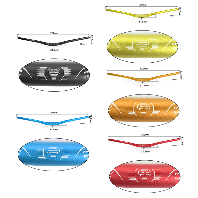 [Oliver Timmy] Aluminum Alloy Handlebar Horizontal MTB Bicycle Riser 720mm Swallow Handle Bar