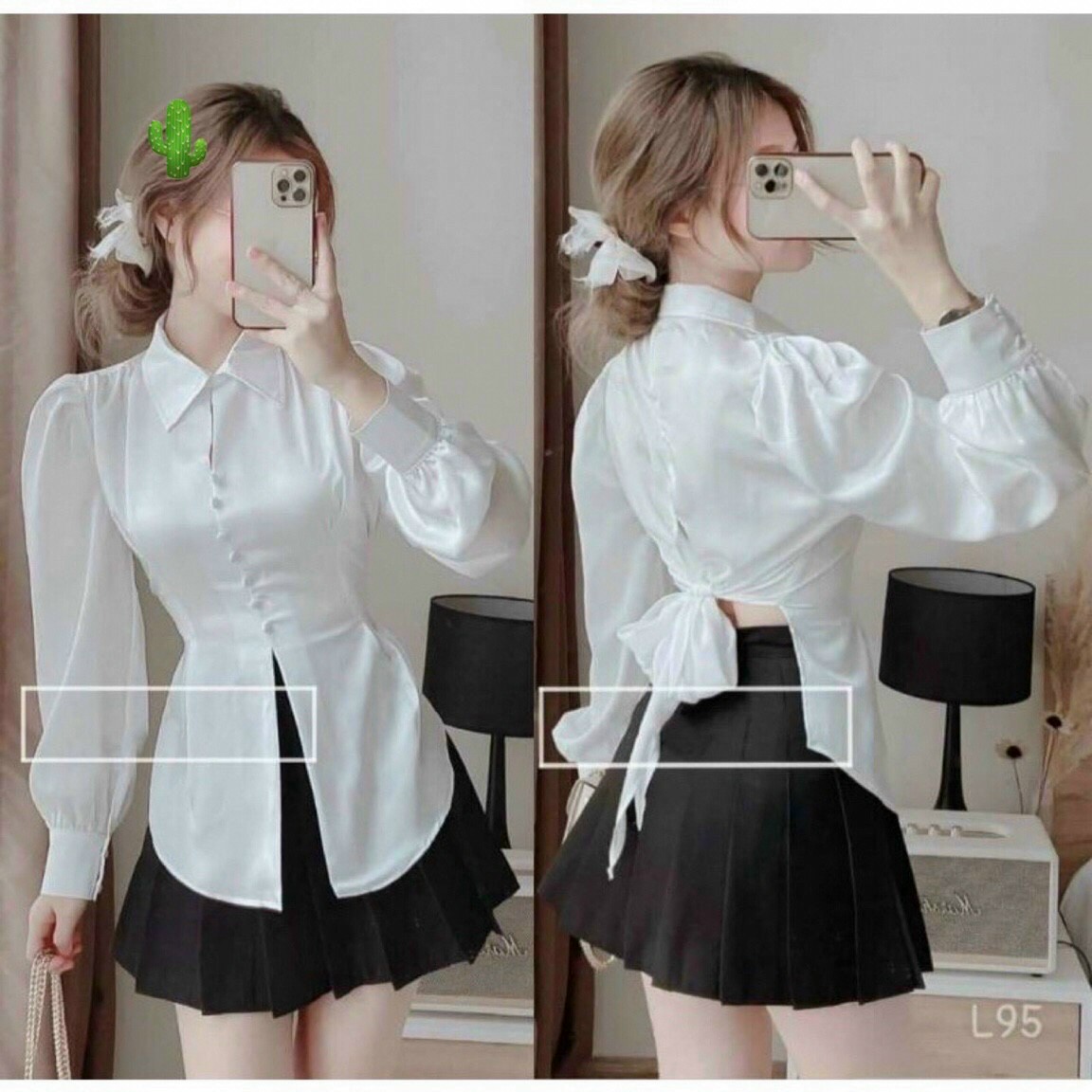 Áo Sơ Mi Tiểu Thư (Chất Satin Lụa cao cấp Cực Đẹp)