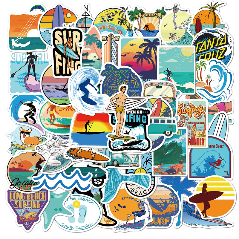 【Hottest Trends】10/50PCS Outdoor Surfing Stickers Summer Sports ...