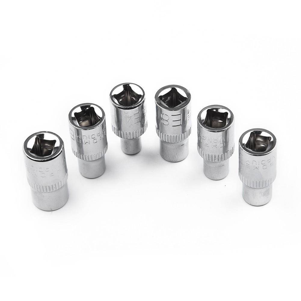 HOMETOOL Versatile 6 Piece E4 E5 E6 E7 E8 E10 Torx Star Female Bit E Socket Set